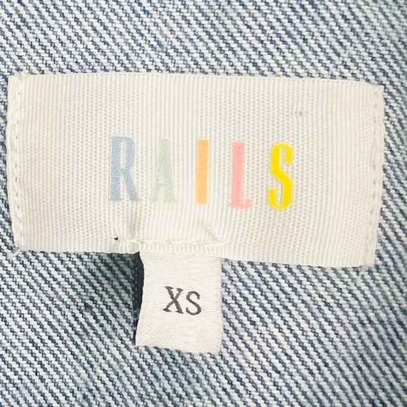 Rails Denim Blue Jean Dress Button Down Duster Long Trench New normcore - Picture 4 of 9